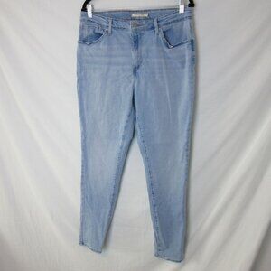 Levi's 721 Jeans High Rise Skinny Light Wash Blue Denim Plus Size Women's 33